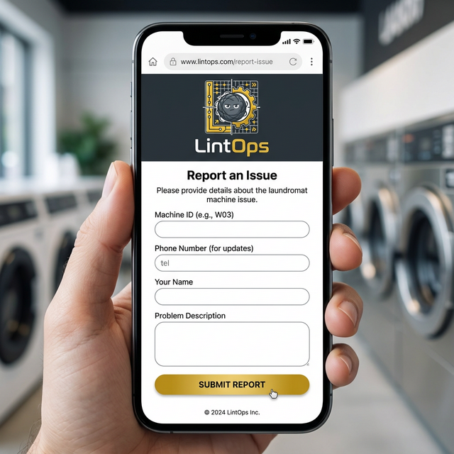 Mobile issue report form that customers see after scanning QR code